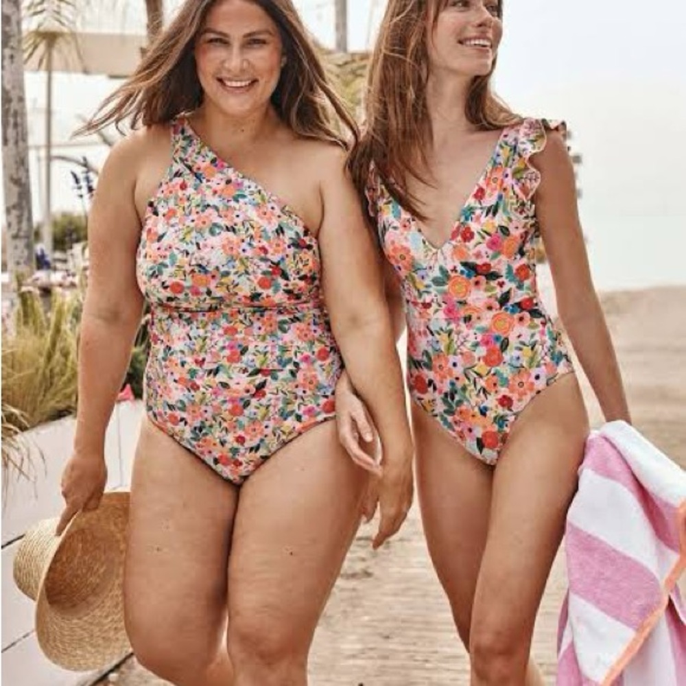 Summersault x Rifle Paper Ruffled One-Piece Swimsuit - Multicolor Floral